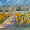 $120 Sunflowers at Cross E Ranch 10”x8” gouache and watercolor on paper 