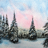 Winter sunrise aceo