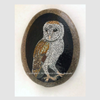Barn Owl Dot Art River Stone
