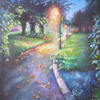 Autumn by street light