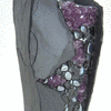 Large Stone Vase with Amethyst Crystals