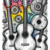 Whimsical Guitar Collage