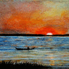 sunset original aceo painting