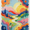 Vibrant Abstract Landscape