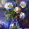 Glass vase and flowers
