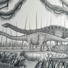 An Allosaurus on a Late Jurassic Diplodocus Hunt