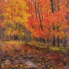 Autumn aceo miniature oil painting