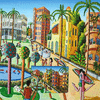 tel aviv city israel naive art paintings folk primitive artist painter raphael perez