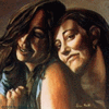 TWO SISTERS, TWO ARTISTS oil portrait Lisabelle