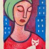 woman with kitten