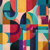 Colorful Modernist Geometric Mosaic