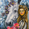 American girl with hers horse