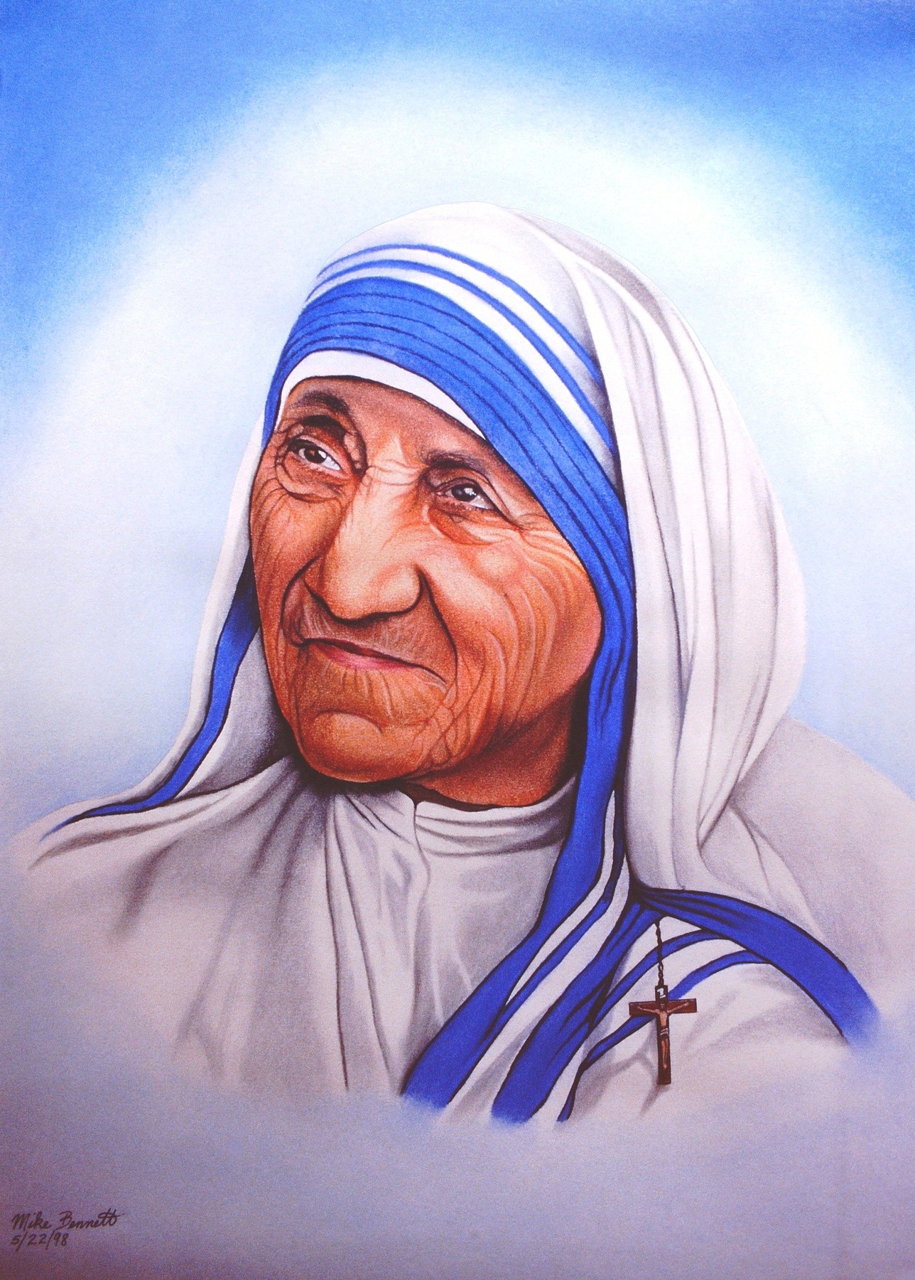 Cute Mother Teresa Drawing Easy|How To Draw Mother Teresa With Colour For  Begginers|Debanu Art - YouTube